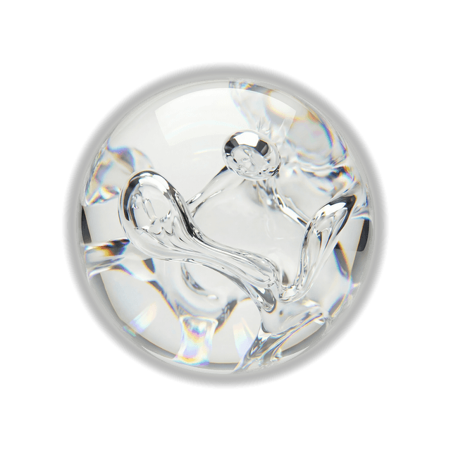 Glass orb with swirling interior